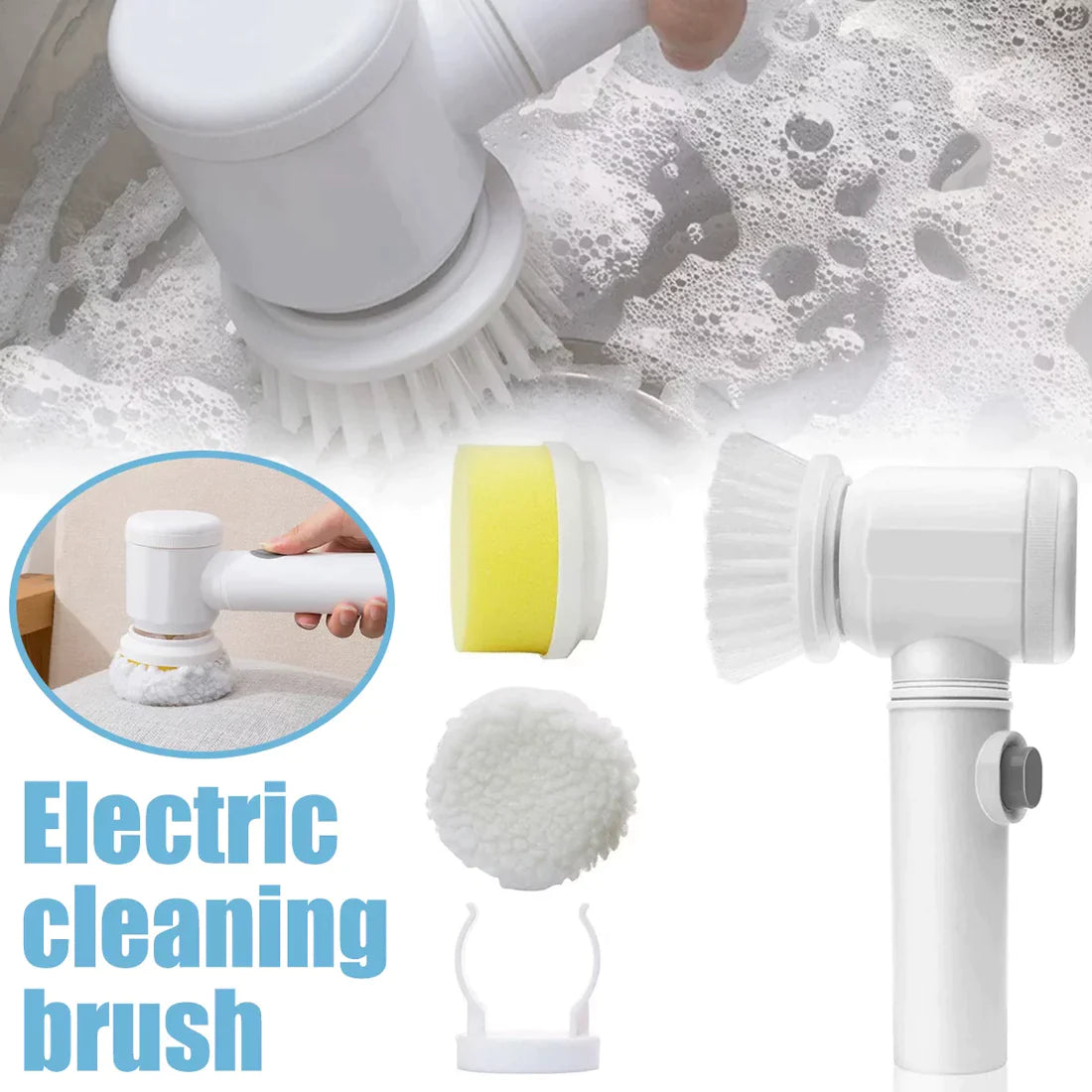 1pc Electric Cleaning Brush For Home Use, Cordless And Handheld